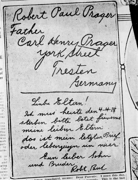 Look Back: Robert Paul Prager lynching, 1918